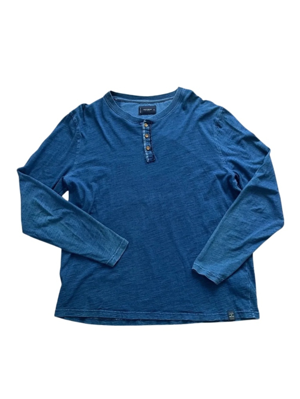 Lucky Brand Men's Indigo Blue Long-Sleeve Henley, XL